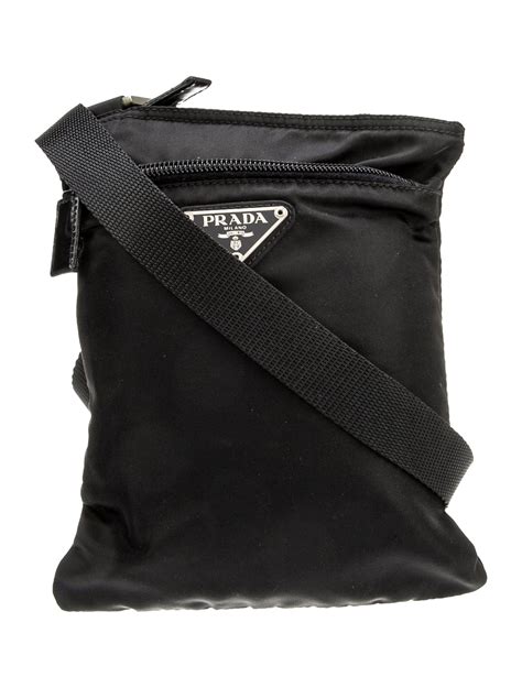 prada vela flat crossbody bag black|PRADA Nylon Vela Flat Messenger Bag Black .